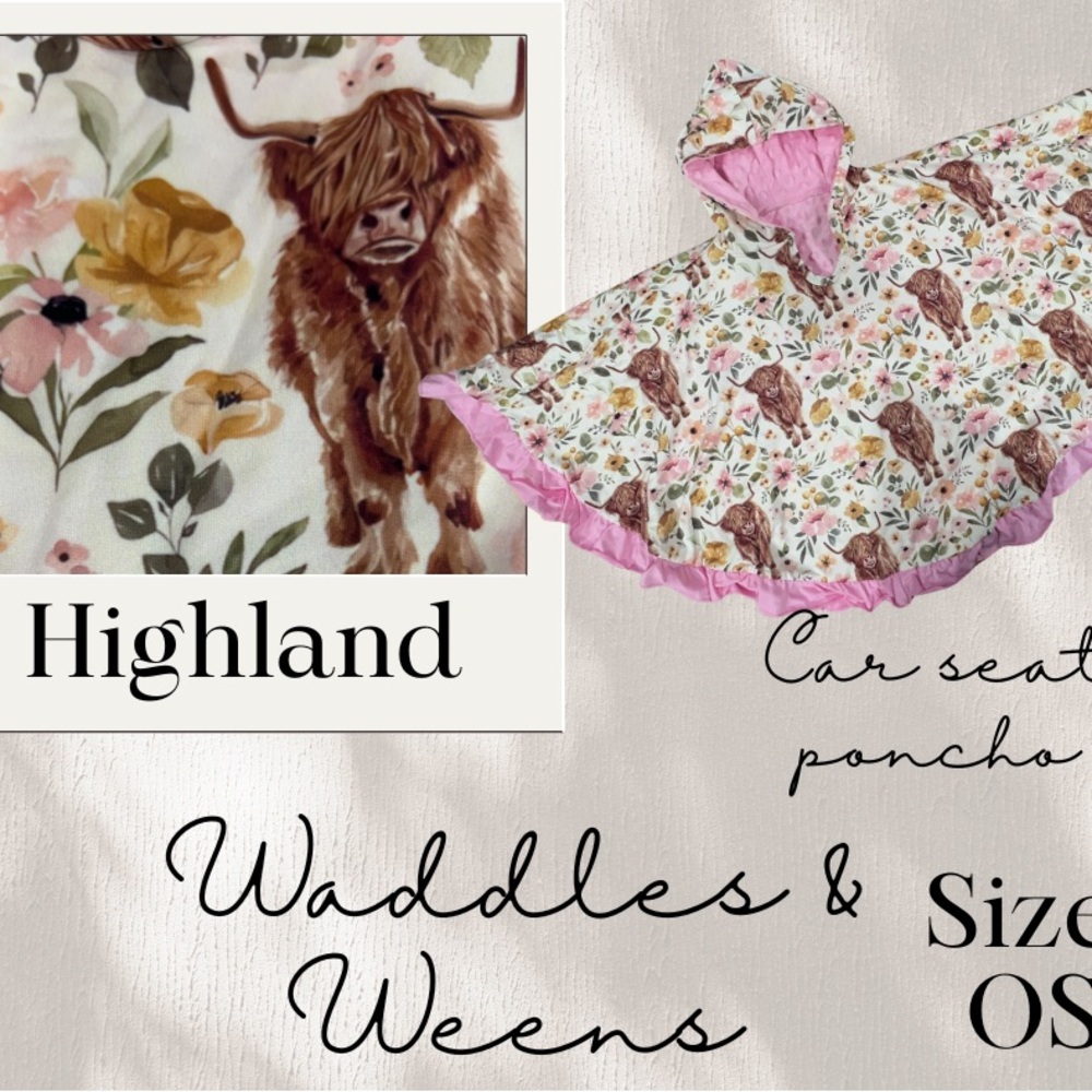 Kids Car Seat Poncho - Pink Floral